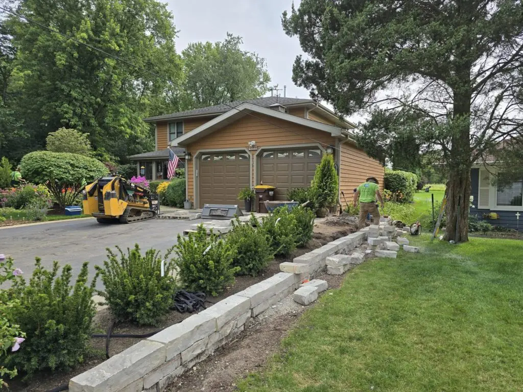 Retaining wall installation